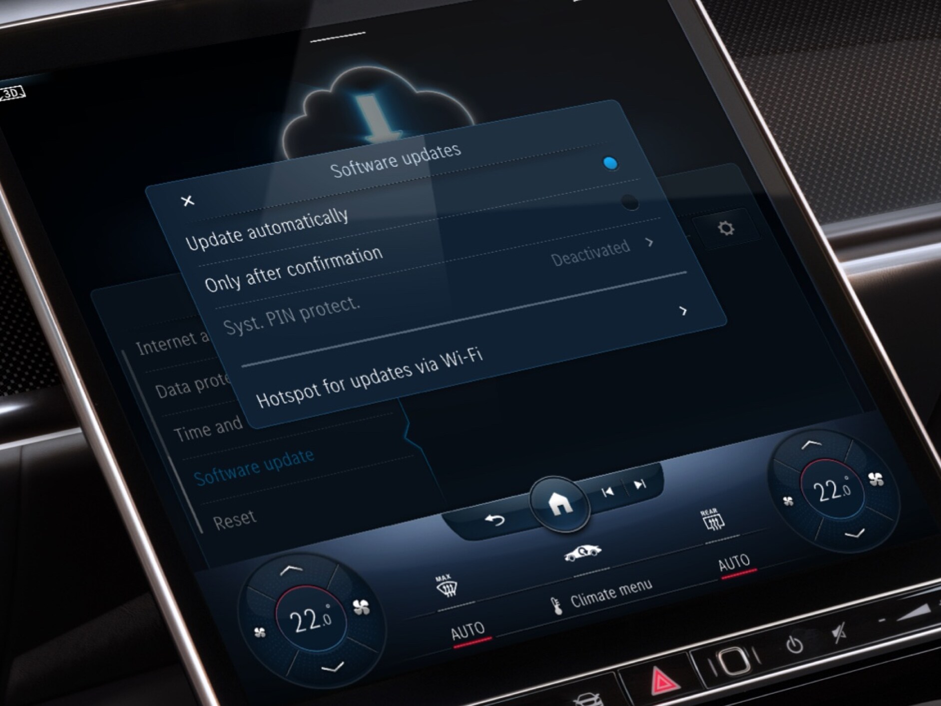 Op het display van het MBUX multimediasysteem worden de navigatiekaarten via de Digitale extra 'Online kaartupdate' bijgewerkt.