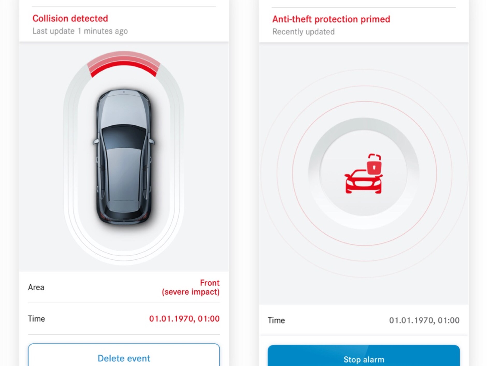 Met de Digitale extra 'Diefstalmelding met botsingherkenning' wordt op een smartphone weergegeven dat er een botsing heeft plaatsgevonden.