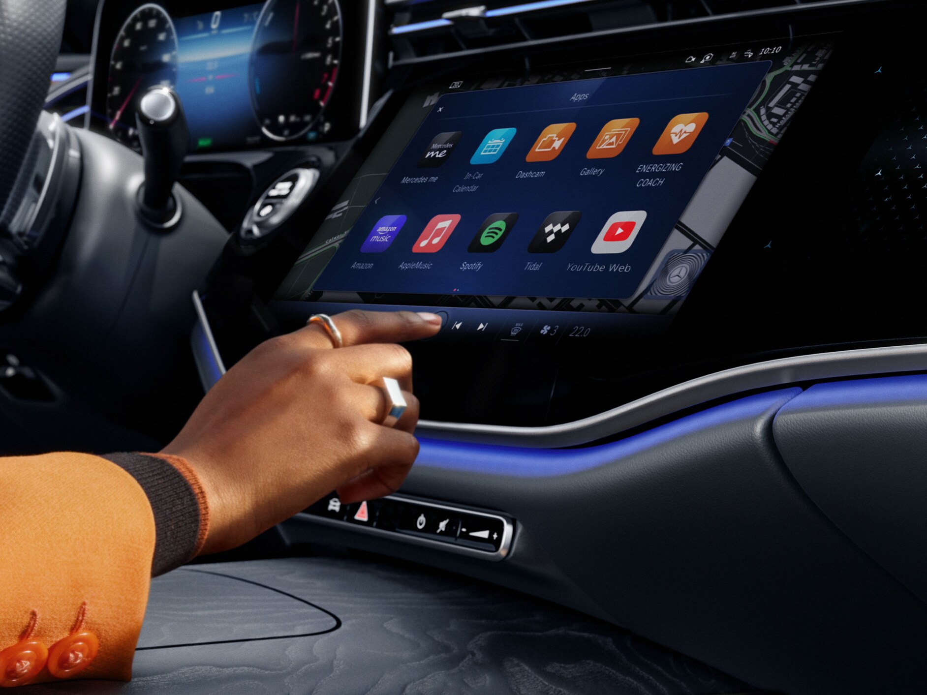 Interieur van de Mercedes-Benz E-Klasse Limousine.