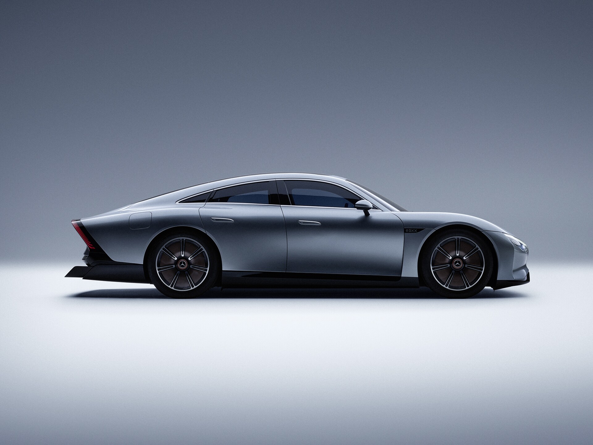 Zijaanzicht van een Mercedes-Benz conceptauto.