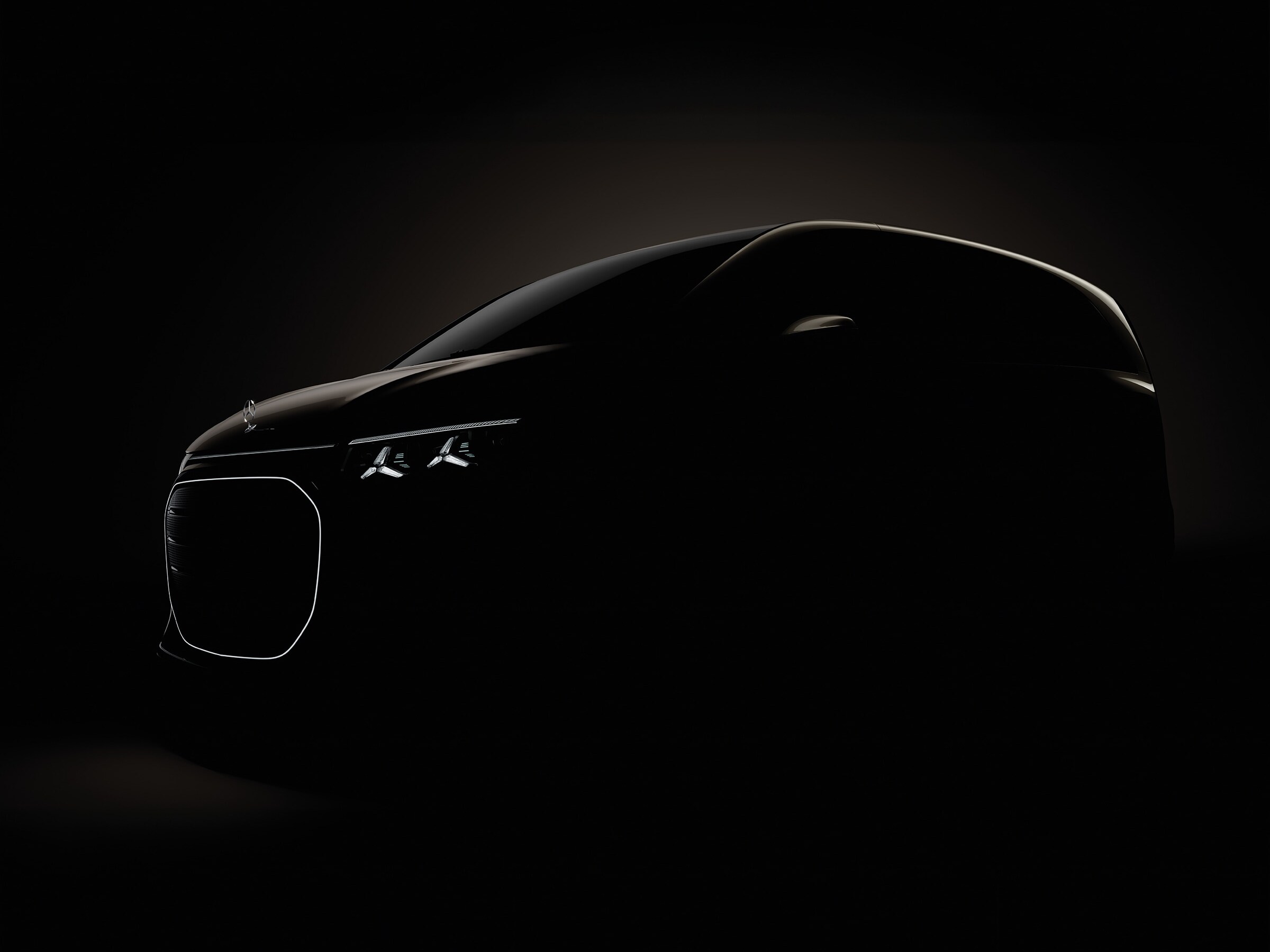 De onthulling van de nieuwe Mercedes-Benz VLE met verlichte koplampen