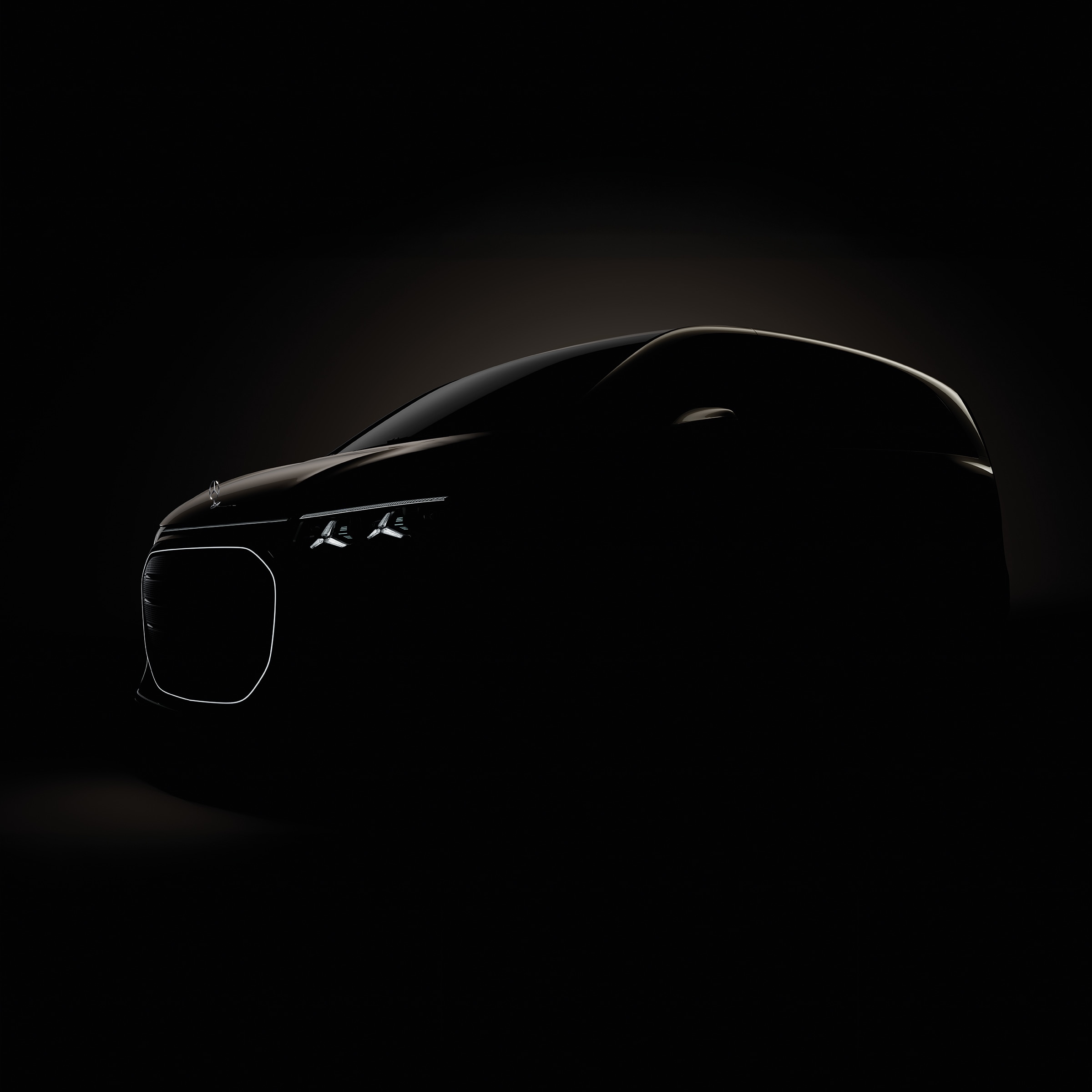 De geheel nieuwe VLE | Geschiedenis van bedrijfswagens | Mercedes-Benz De onthulling van de nieuwe Mercedes-Benz VLE met verlichte koplampen
