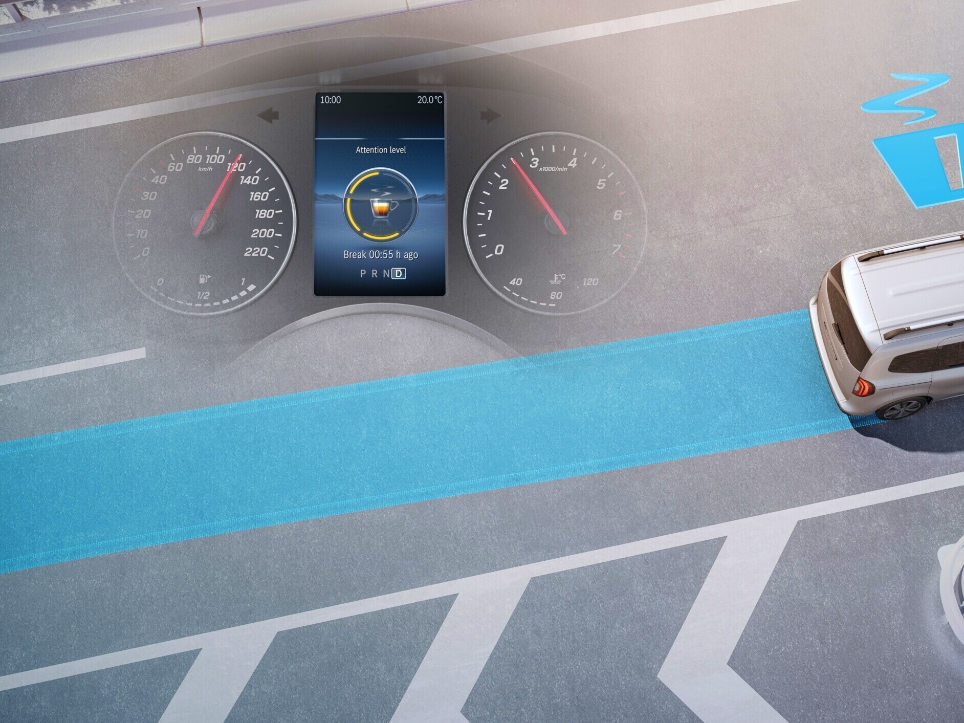 ATTENTION ASSIST in de Mercedes-Benz eCitan Gesloten Bestelwagen.