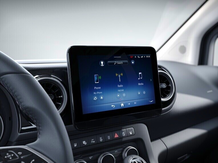 MBUX multimediasysteem met 9,5 inch display in de Mercedes-Benz eCitan Gesloten Bestelwagen.