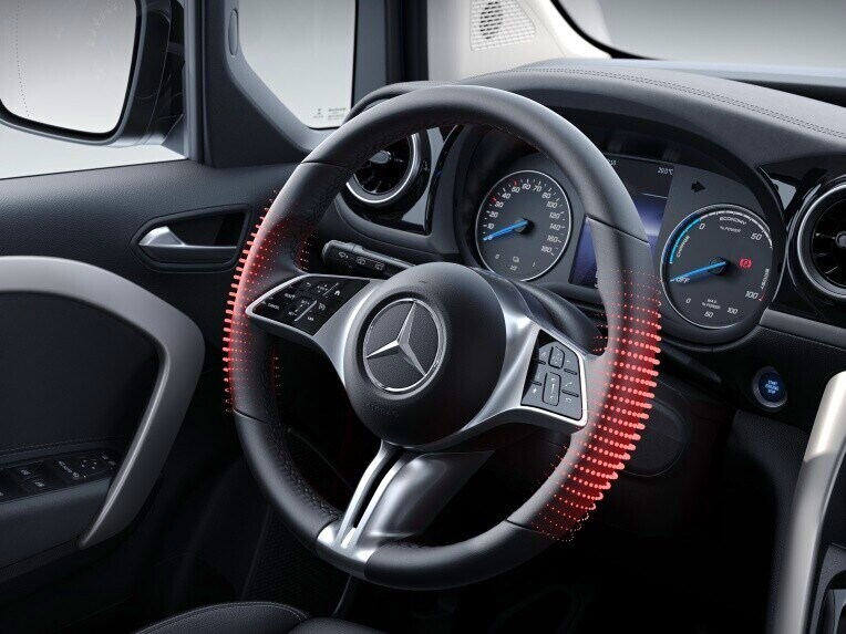 Verwarmd multifunctioneel stuurwiel in de Mercedes-Benz eCitan Gesloten Bestelwagen.