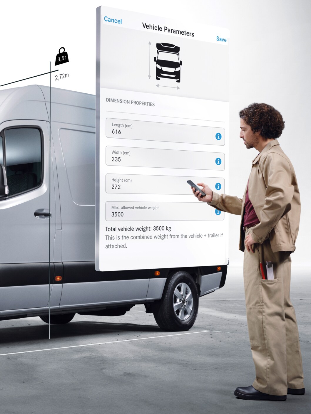 De digitale extra's voor de Mercedes-Benz eSprinter Chassiscabine.