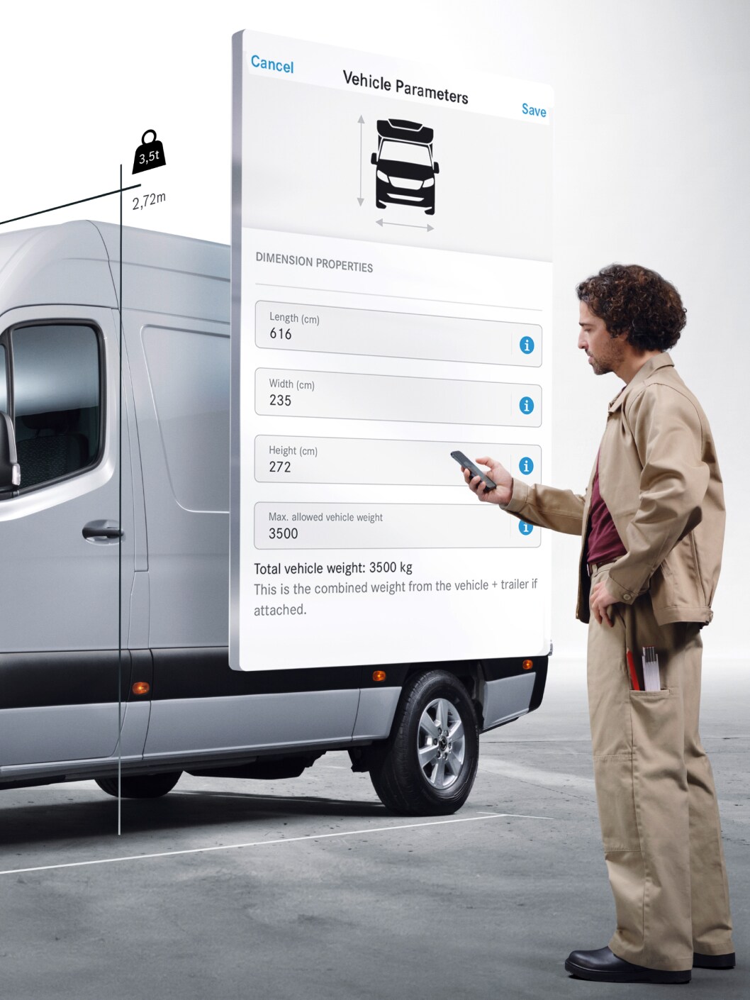 De digitale extra's van de Mercedes-Benz eSprinter Gesloten Bestelwagen.