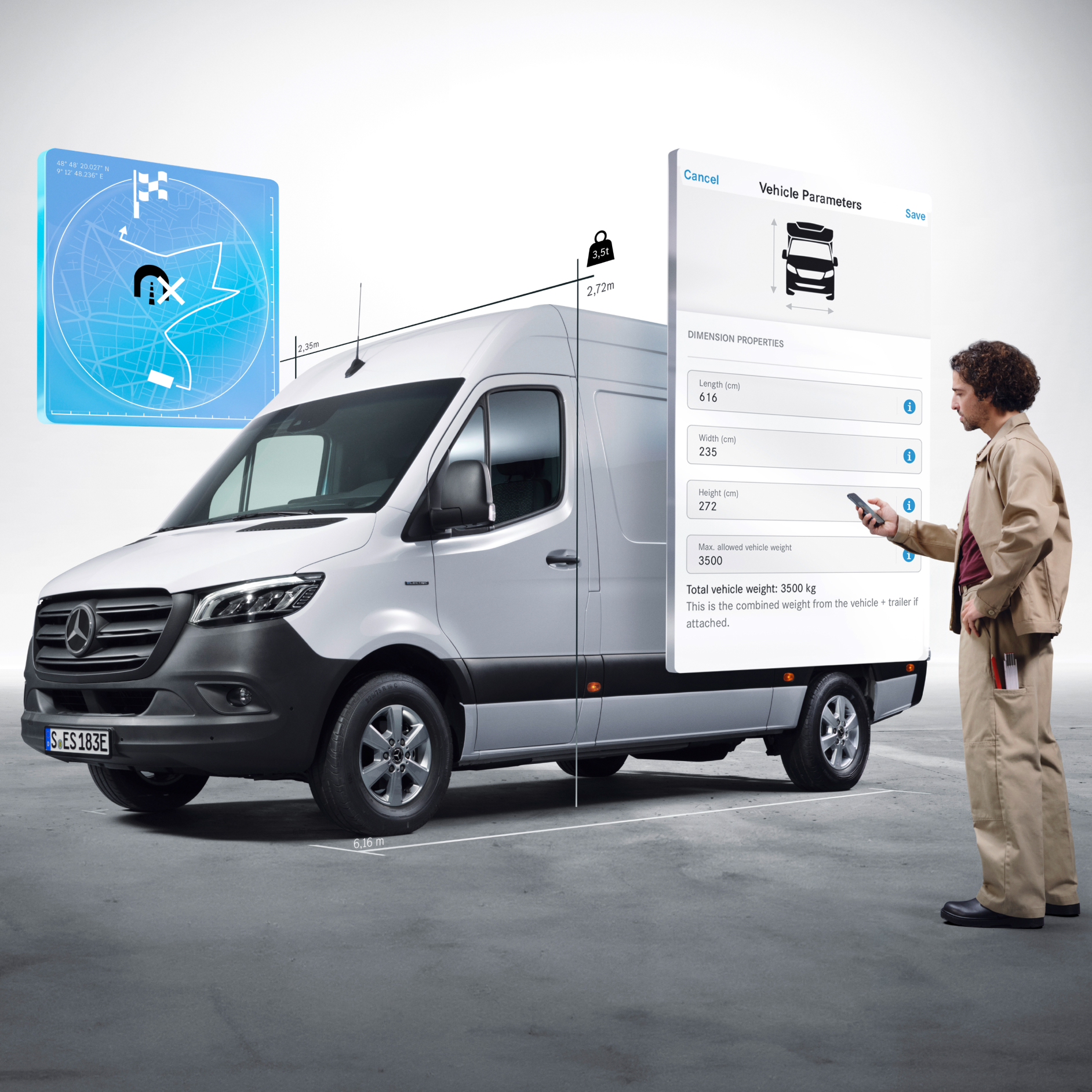 Digitale extra's | Mercedes-Benz De digitale extra's van de Mercedes-Benz eSprinter Gesloten Bestelwagen.