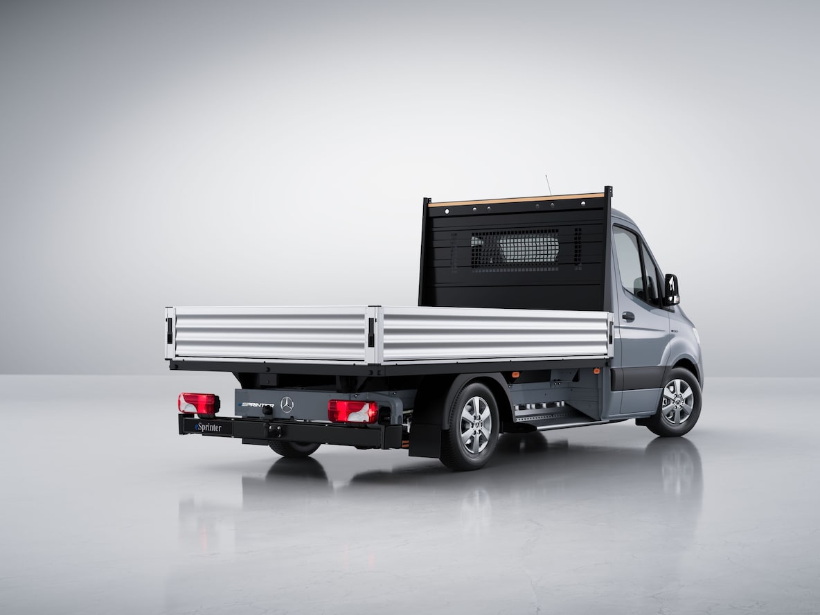 De Mercedes-Benz eSprinter Chassiscabine als platformvoertuig.