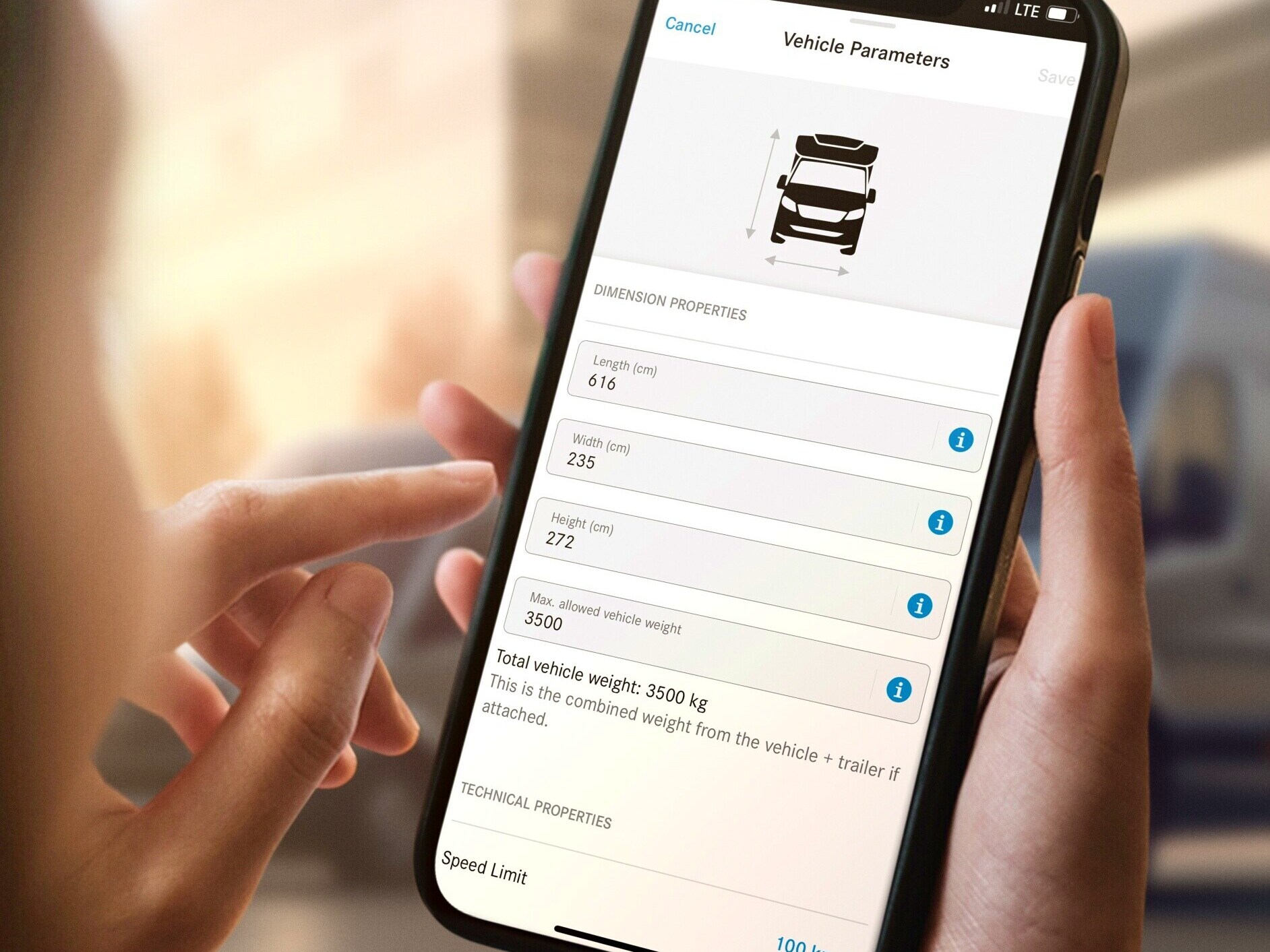 Digitale extra's voor een Mercedes-Benz bestelwagen.