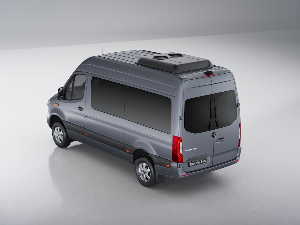 De Mercedes-Benz Sprinter Tourer met 4x4 vierwielaandrijving met torque on demand.