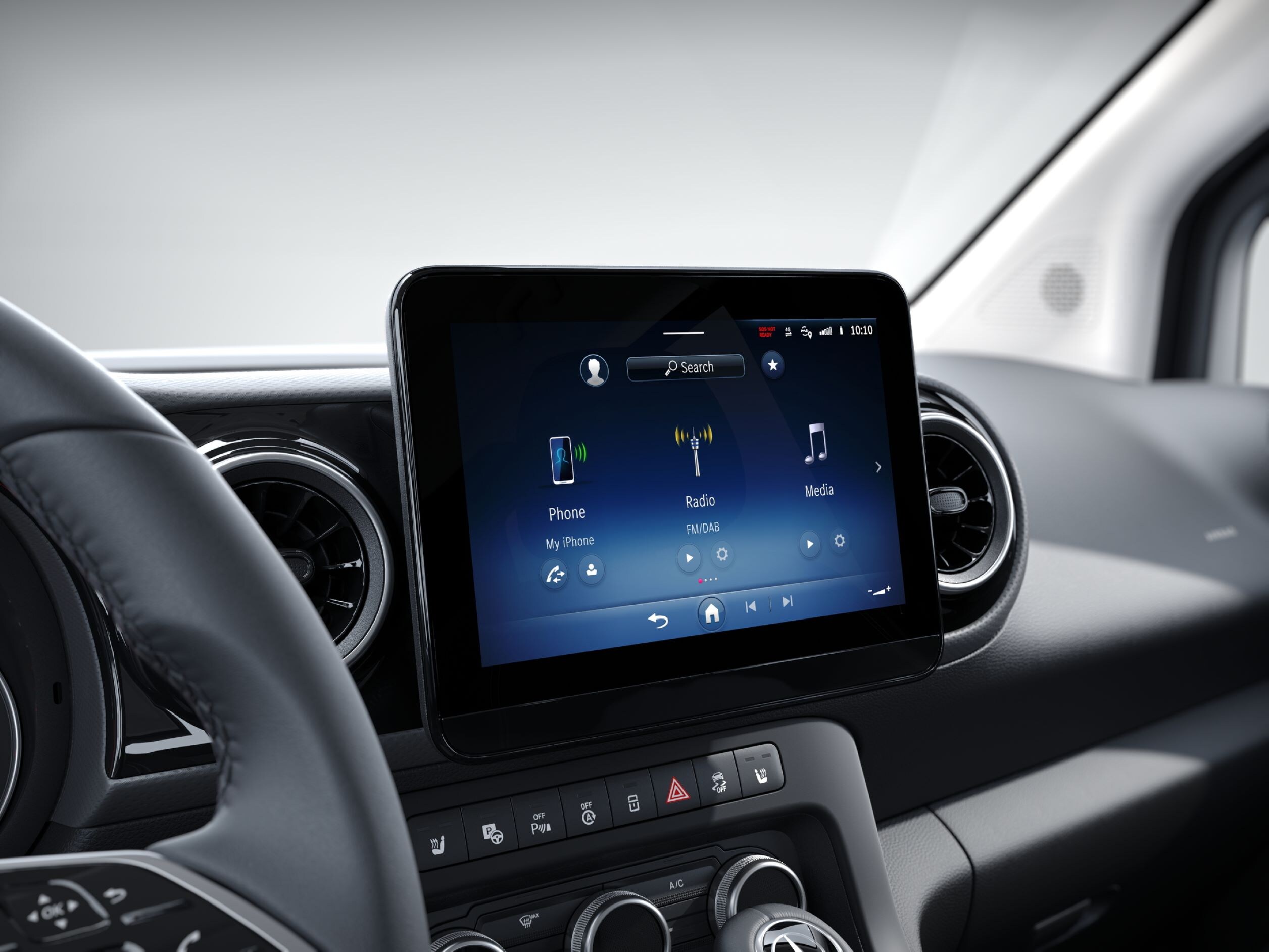 Het MBUX multimediasysteem voor de Mercedes-Benz bestelwagens.