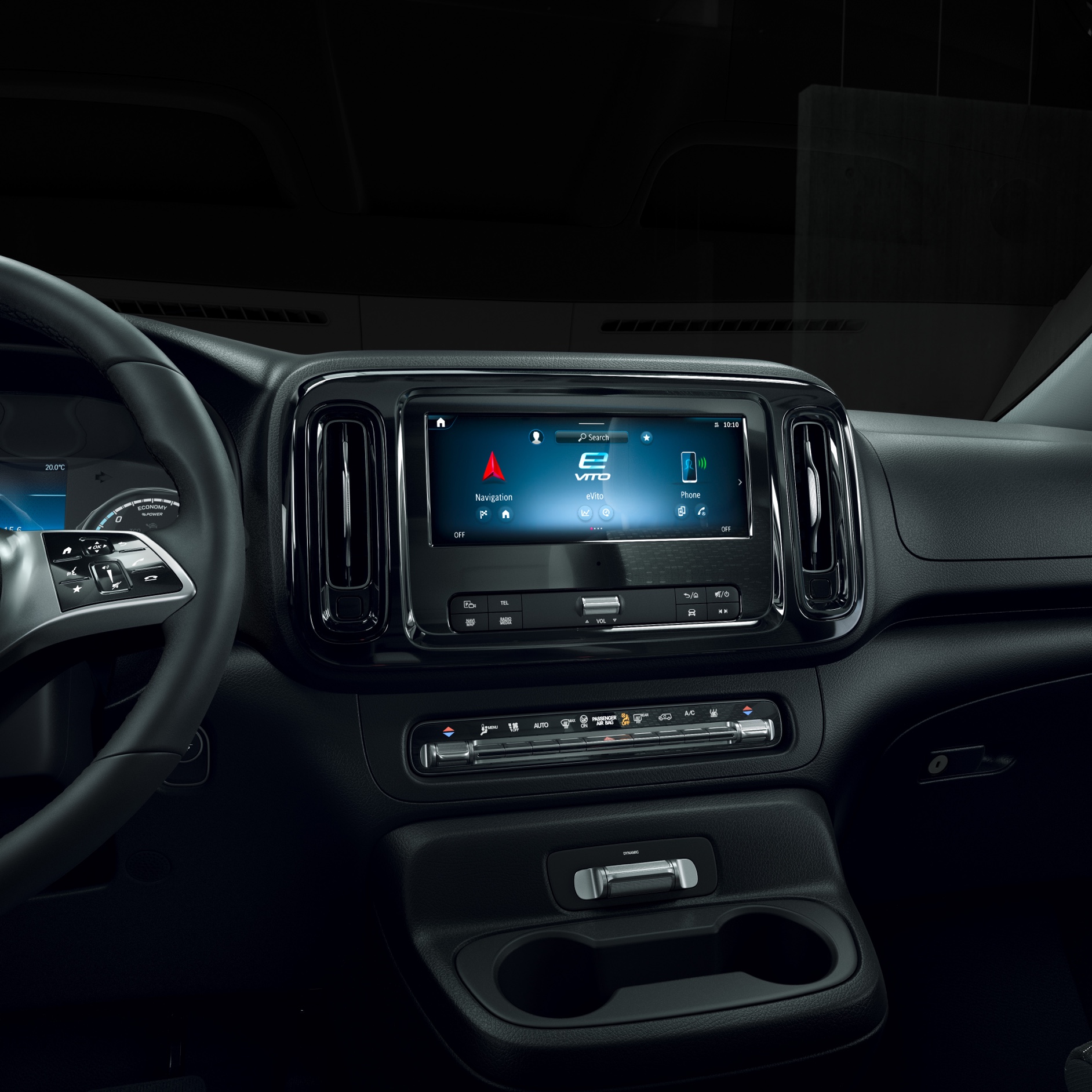 Intelligente connectiviteit | Mercedes-Benz Bestelwagens Het MBUX multimediasysteem in de Mercedes-Benz eVito.