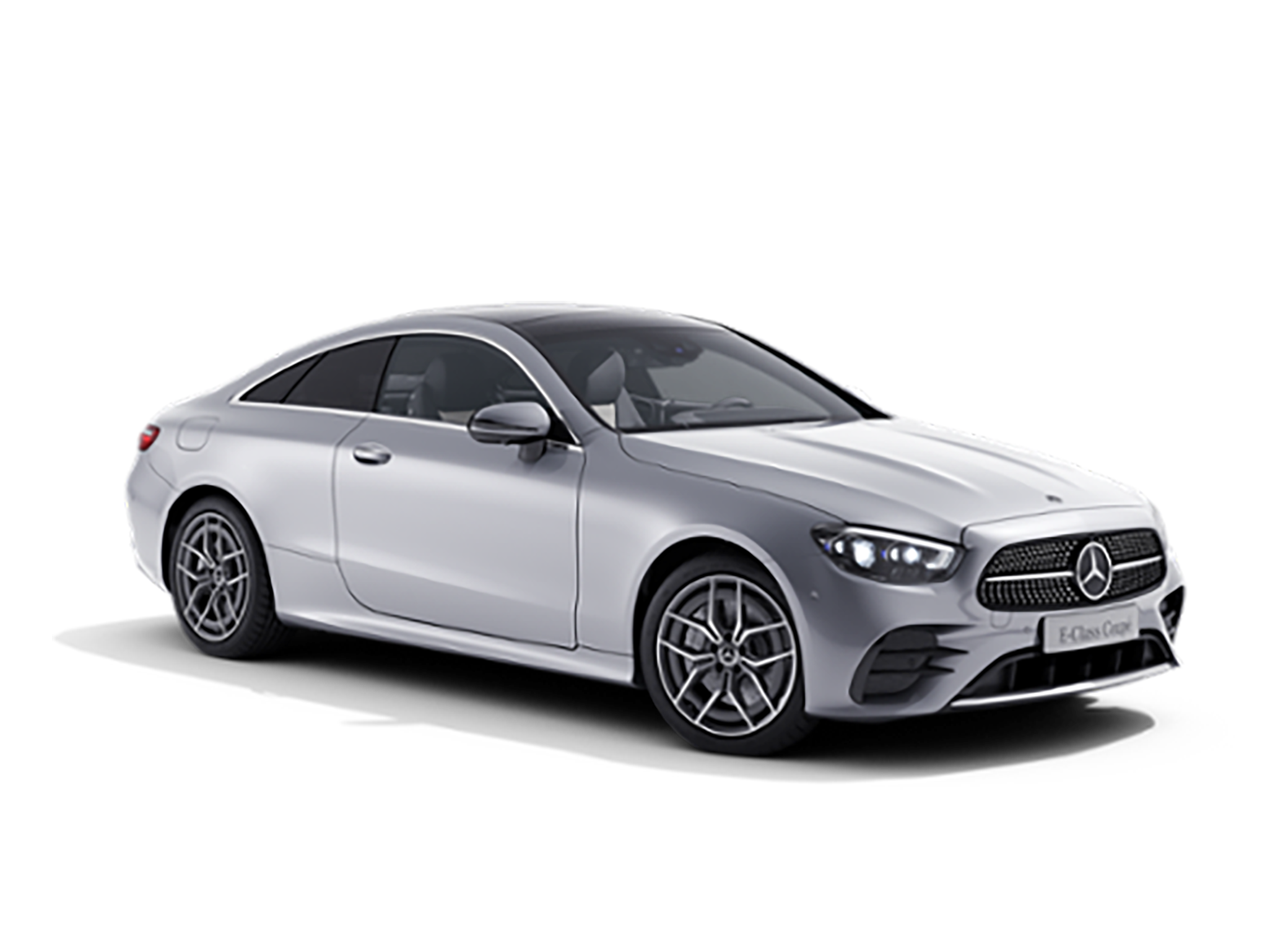 De afbeelding toont de prijslijst en brochure van de Mercedes-Benz E-Klasse Coupé.