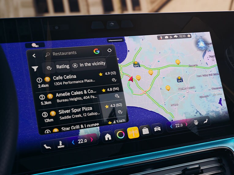 Google Navigation van de CLA van Mercedes-Benz.