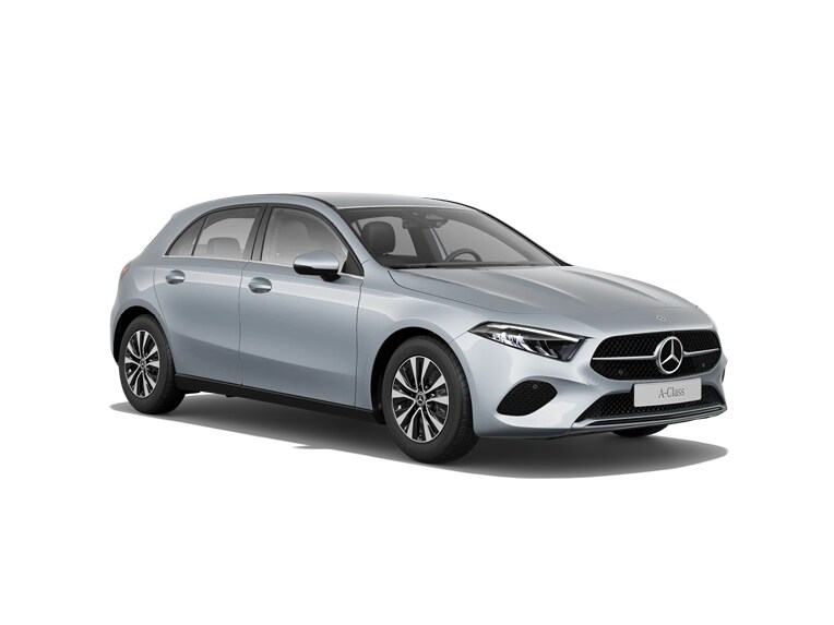 De afbeelding toont de prijslijst en brochure van de Mercedes-Benz A-Klasse Hatchback