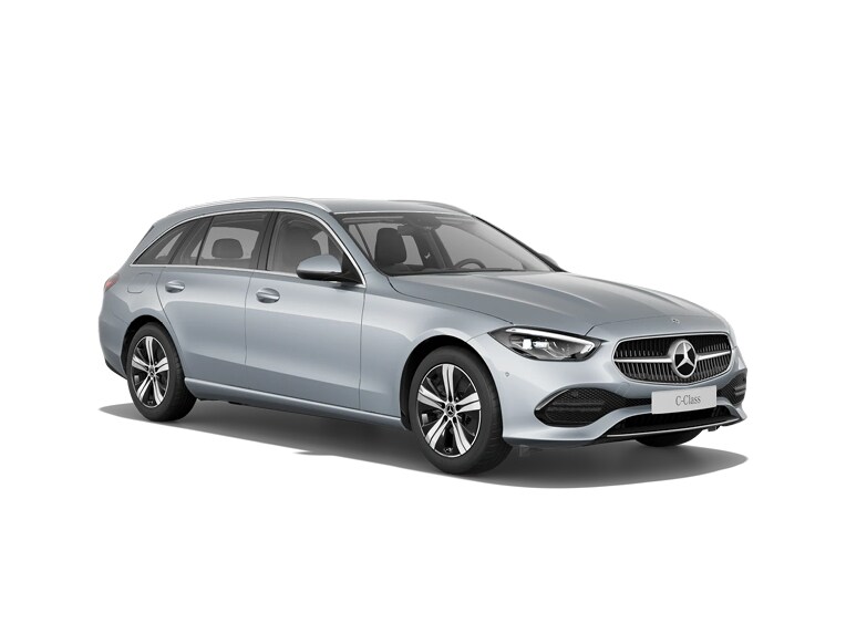 De afbeelding toont de prijslijst en brochure van de Mercedes-Benz C-Klasse Estate.